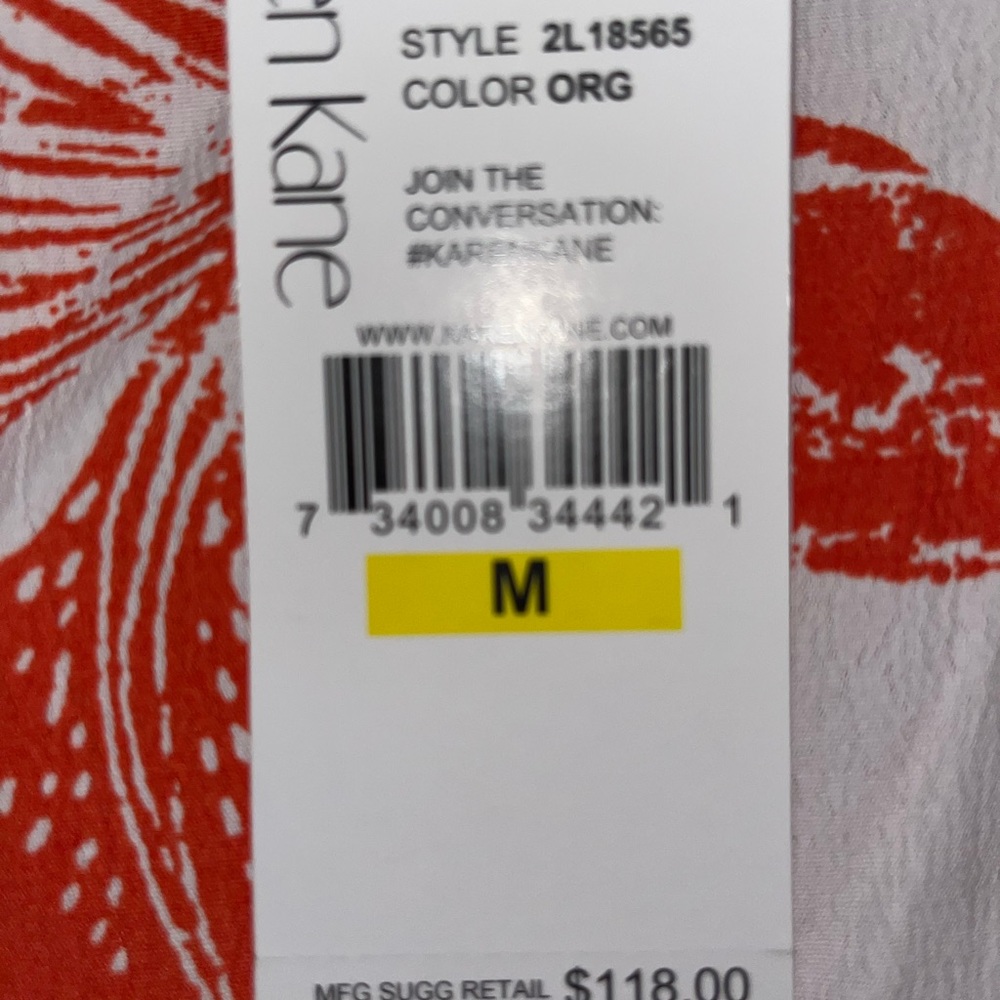 Karen Kane Orange Lily top, size M